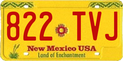 NM license plate 822TVJ