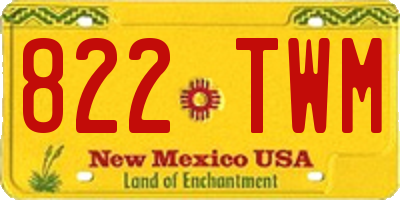 NM license plate 822TWM