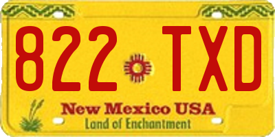 NM license plate 822TXD
