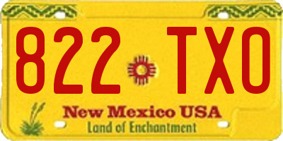 NM license plate 822TXO