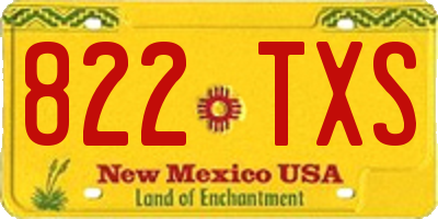 NM license plate 822TXS