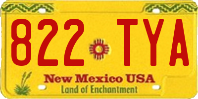 NM license plate 822TYA