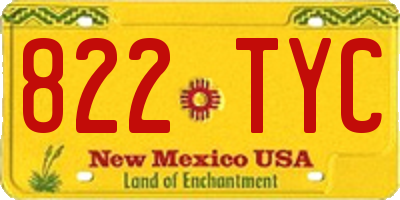 NM license plate 822TYC