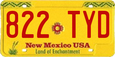 NM license plate 822TYD