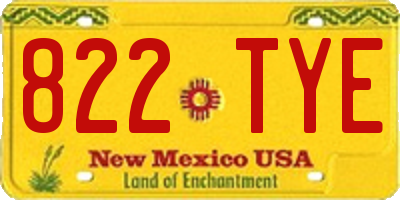 NM license plate 822TYE