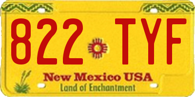 NM license plate 822TYF