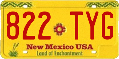 NM license plate 822TYG