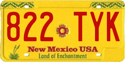 NM license plate 822TYK