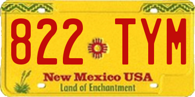 NM license plate 822TYM