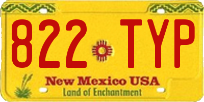 NM license plate 822TYP