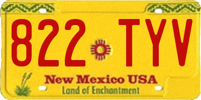 NM license plate 822TYV