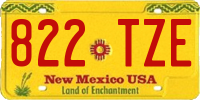 NM license plate 822TZE
