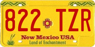 NM license plate 822TZR