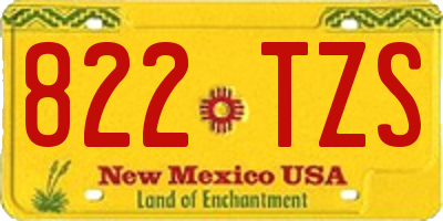 NM license plate 822TZS