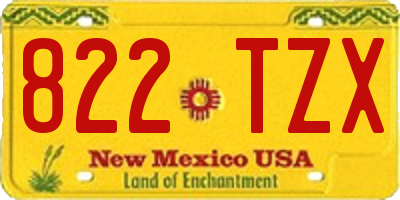 NM license plate 822TZX