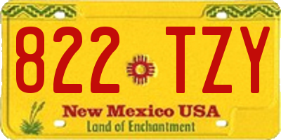 NM license plate 822TZY