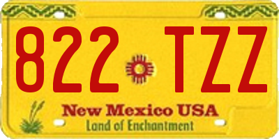 NM license plate 822TZZ