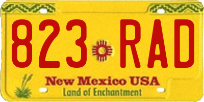 NM license plate 823RAD