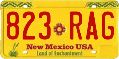 NM license plate 823RAG