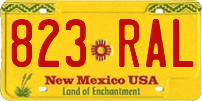 NM license plate 823RAL