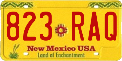 NM license plate 823RAQ