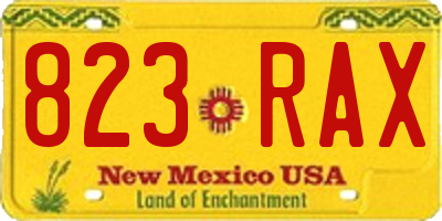 NM license plate 823RAX
