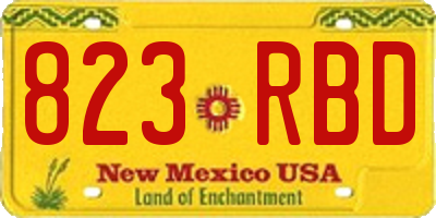 NM license plate 823RBD