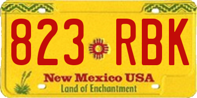 NM license plate 823RBK
