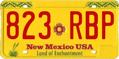 NM license plate 823RBP