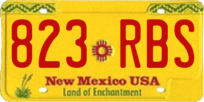 NM license plate 823RBS