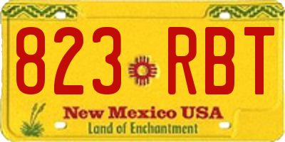 NM license plate 823RBT