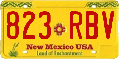 NM license plate 823RBV