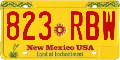 NM license plate 823RBW