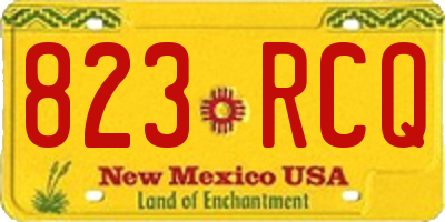 NM license plate 823RCQ
