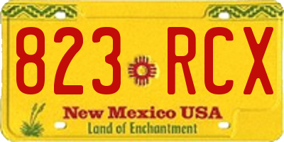 NM license plate 823RCX