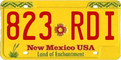 NM license plate 823RDI