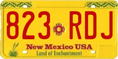 NM license plate 823RDJ