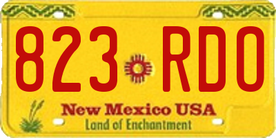 NM license plate 823RDO