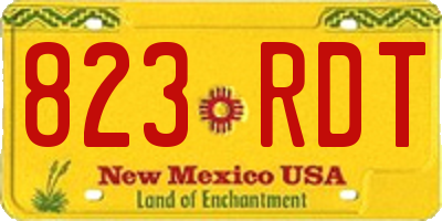 NM license plate 823RDT