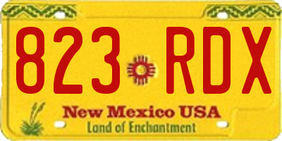 NM license plate 823RDX