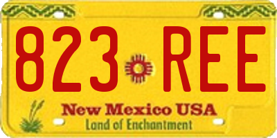 NM license plate 823REE