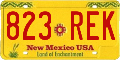 NM license plate 823REK