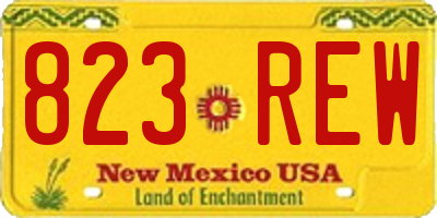 NM license plate 823REW