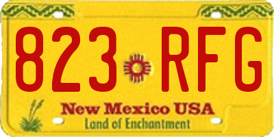 NM license plate 823RFG