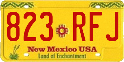 NM license plate 823RFJ