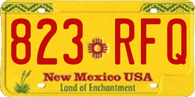 NM license plate 823RFQ
