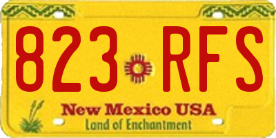 NM license plate 823RFS