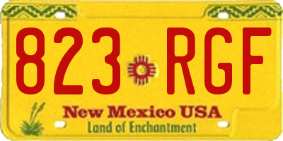 NM license plate 823RGF