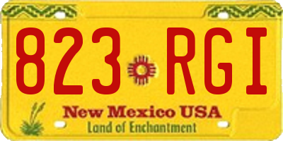 NM license plate 823RGI