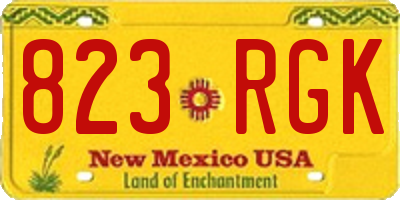 NM license plate 823RGK